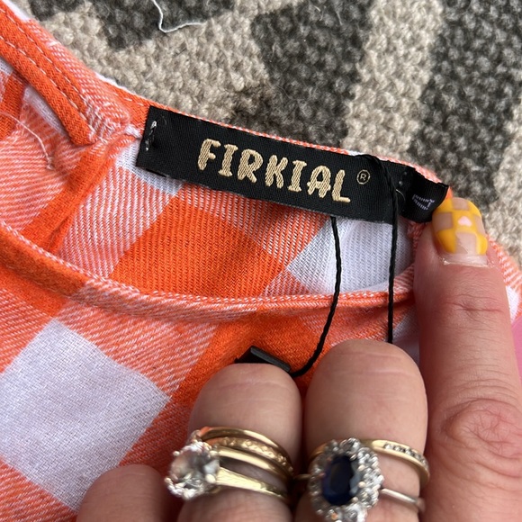 FIRKIAL ~ size 4 ~ kids dress ~ orange and white checkerboard! go vols! - Picture 6 of 10